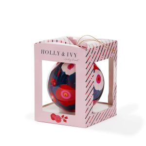 Holly & Ivy Poppies 7.5cm Artist Bauble