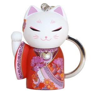 Manekineko Keychain Figure Doll Lucky Cat Kimono (EMI)