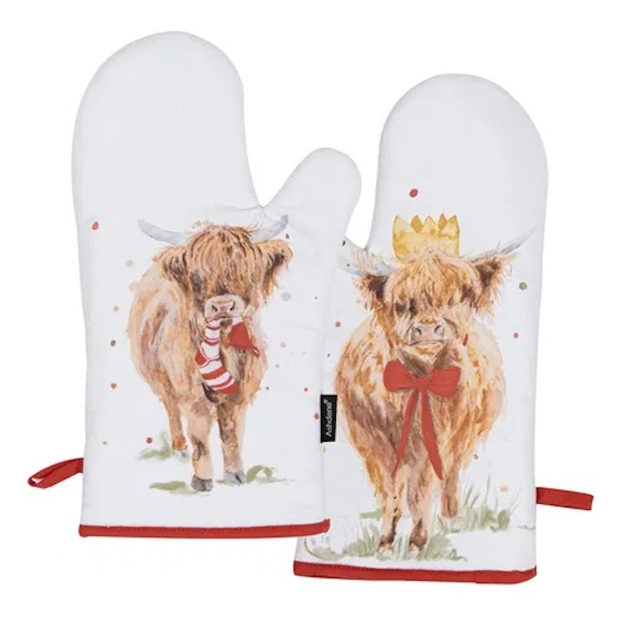 Ashdene Coo Christmas 2pk Oven Mitts