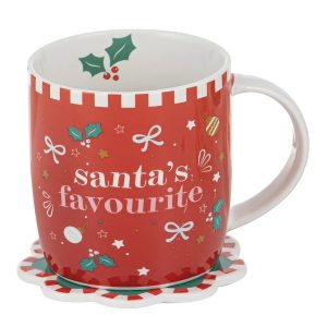 Ladelle Festive Fun - Mug & Coaster Set - Red