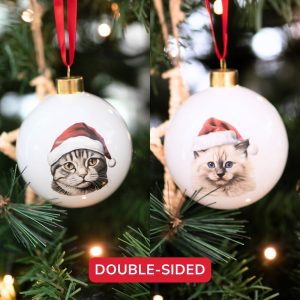 Christmas Double Sided Cats Round Bauble