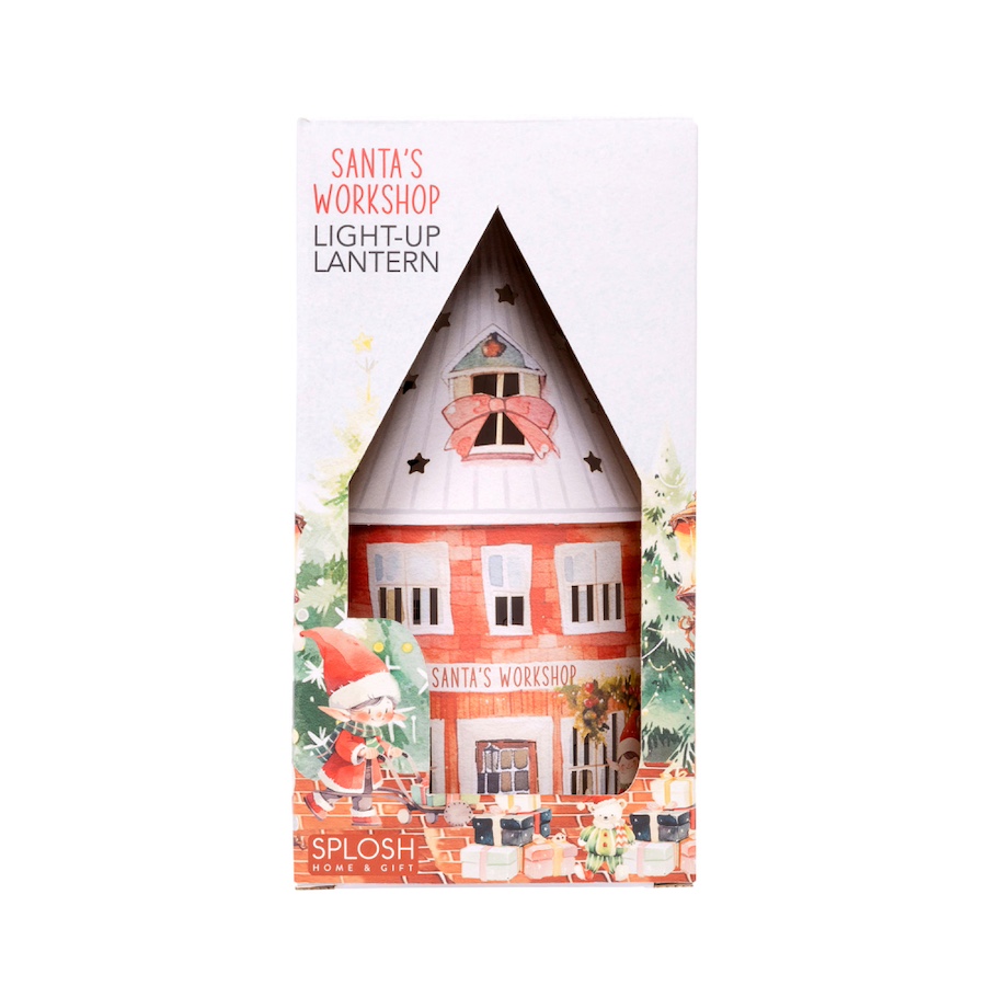 Christmas Light Up Santa's Workshop House