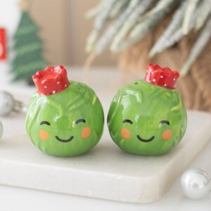 Christmas Brussels Sprout Salt and Pepper Shakers