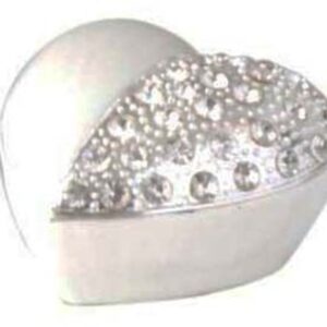 Russell Collection Epoxy Heart shaped Half Diamante Trinket Box