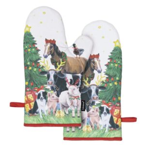 Ashdene Christmas At The Farm 2pk Oven Mitts