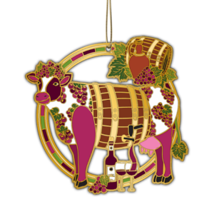Deva Pinot Moo-ir-Wine Cow Ornament