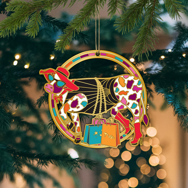 Fashionista Motley Moos Cow Ornament