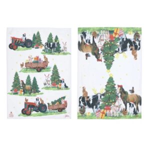 Ashdene Christmas At The Farm Kitchen Towels 2 Pack