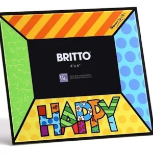 Romero Britto Glass Photo Frame - Happy