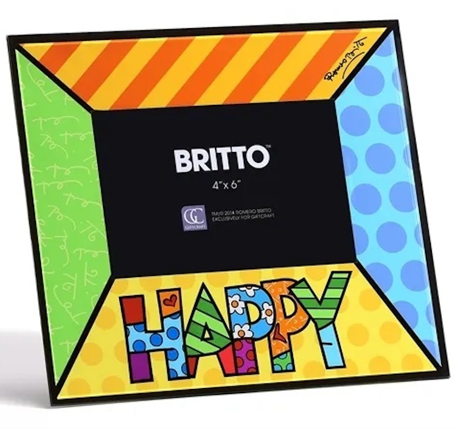 Romero Britto Glass Photo Frame - Happy
