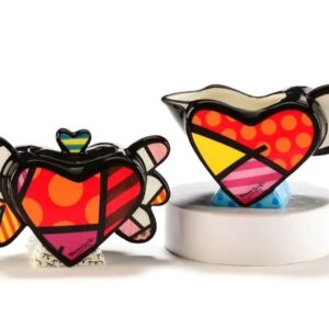 Romero Britto Creamer And Sugar Bowl Set - Flying Heart