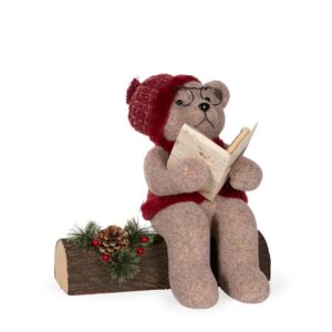 Berry Reading Papa Bear On Log