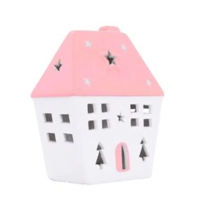 Christmas Pink Light Up Ceramic House
