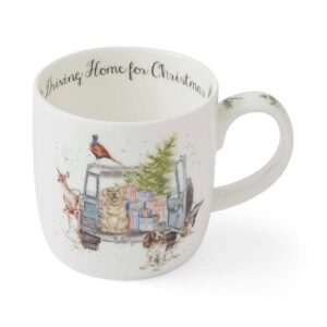 Royal Worcester Wrendale Driving Home For Christmas Mug
