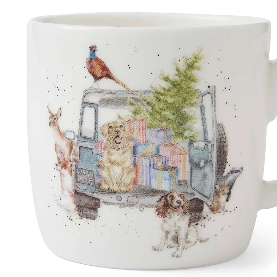 Royal Worcester Wrendale Driving Home For Christmas Mug