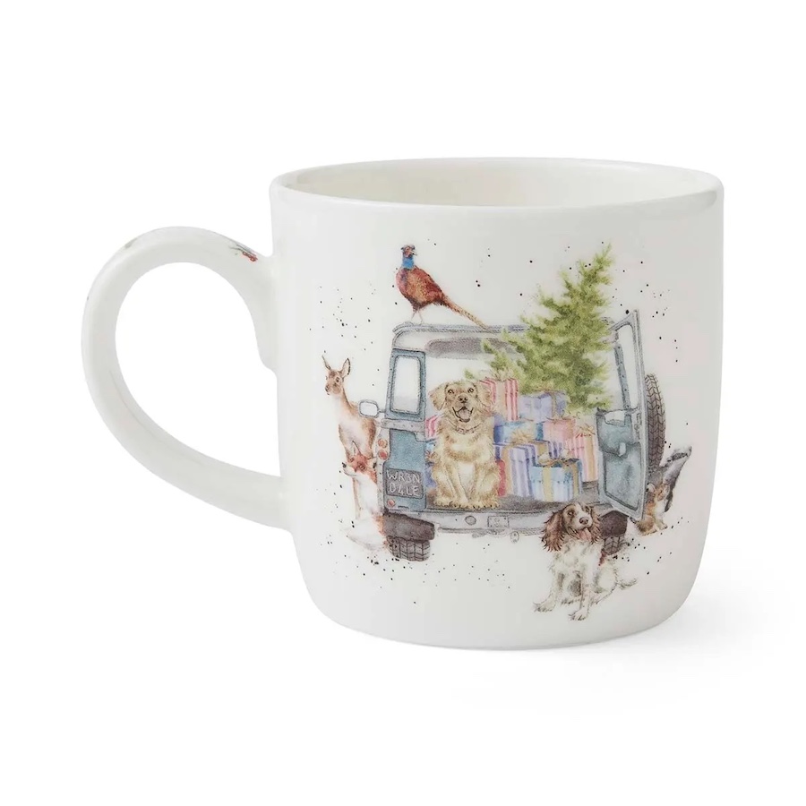 Royal Worcester Wrendale Driving Home For Christmas Mug